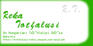 reka totfalusi business card